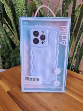 Artikl Ripple 3D Water Ripple Phone Case for iPhone 15 Pro Max - Light Blue